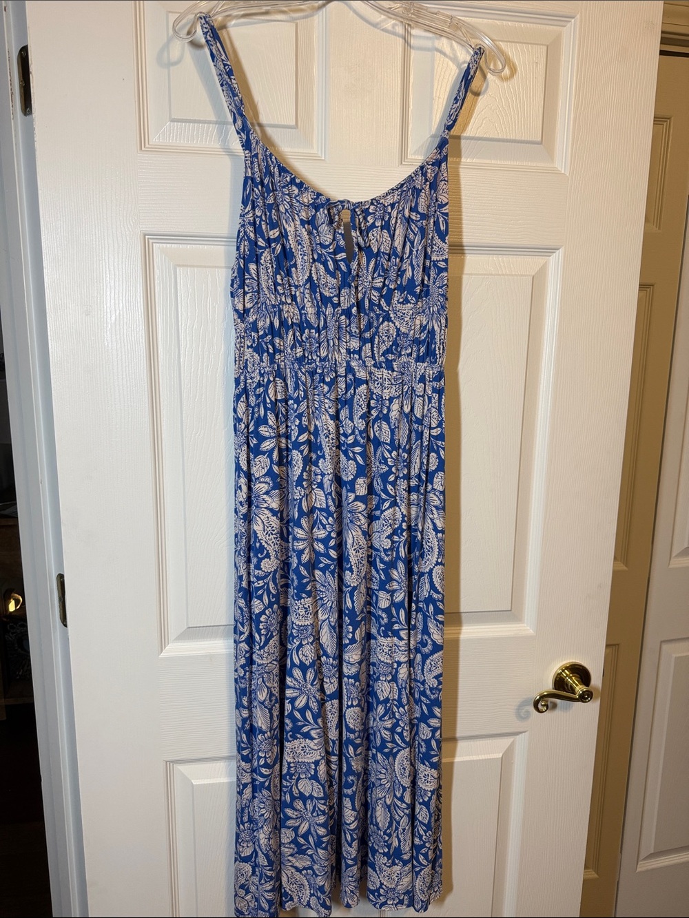 LOFT Blue and White Floral Maxi Dress